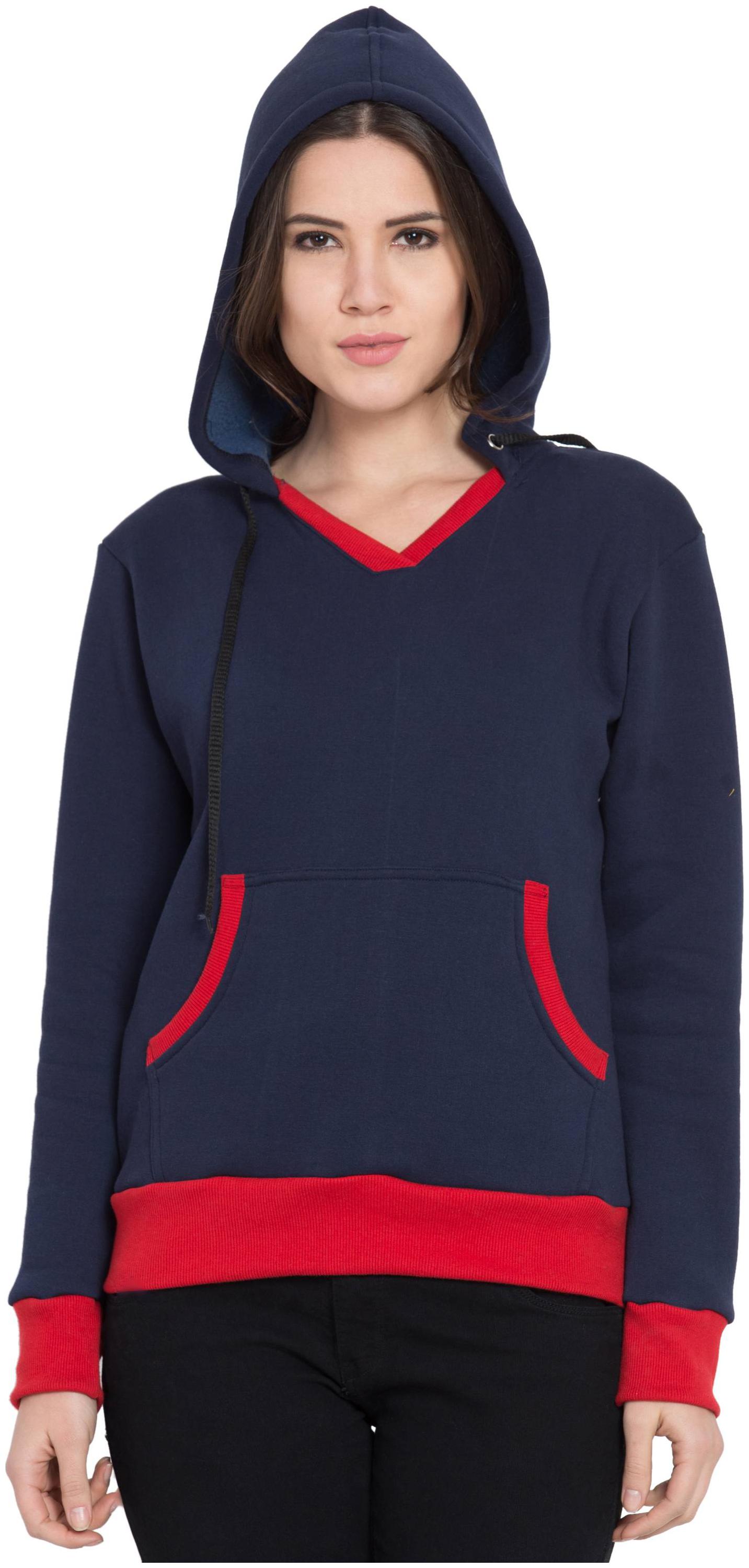 

Delux Look Women Embroidered Hoodie - Blue