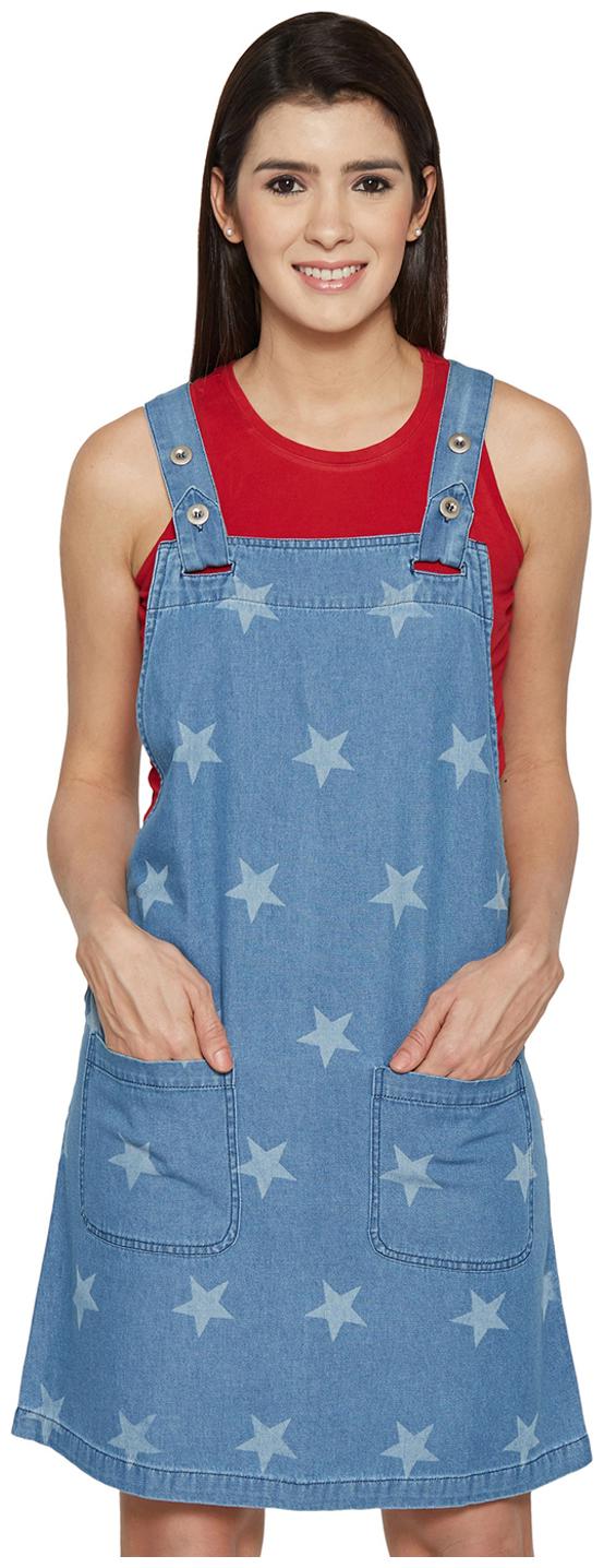 soft denim pinafore dress