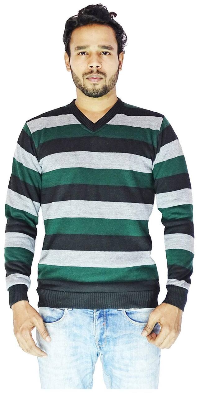 DEPLO Men Multi V neck Pullover