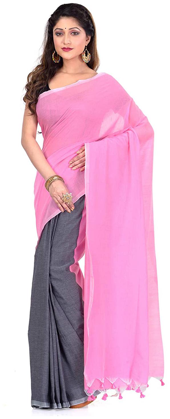 

Desh Bidesh Women Silk Saree (Pink Grey)