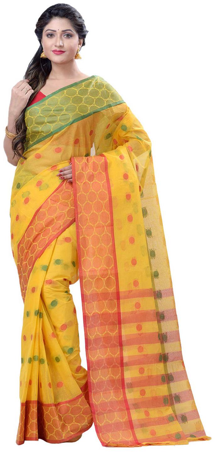 

DESH BIDESH Women Cotton Woven Saree Yellow