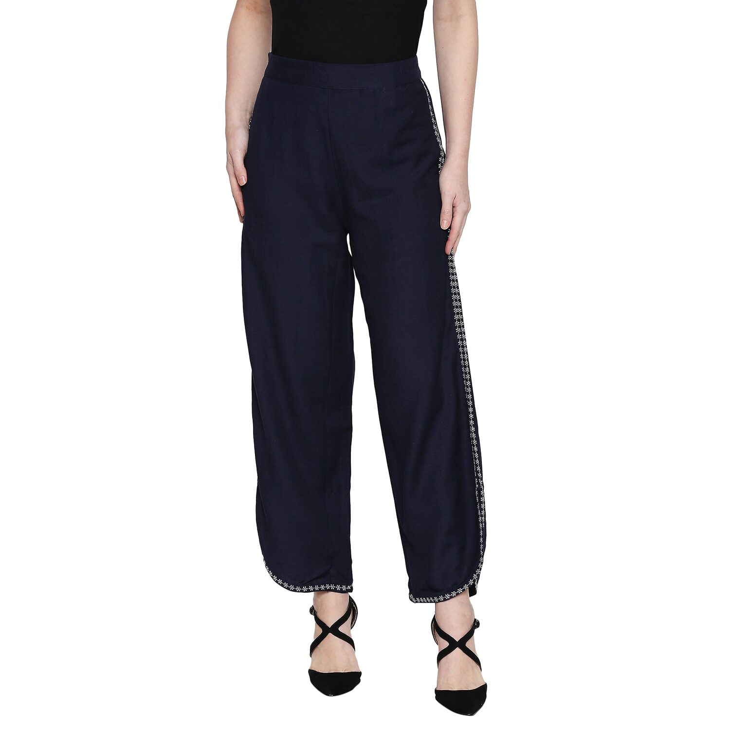 

Desi belle Blue Solid Flared Palazzo