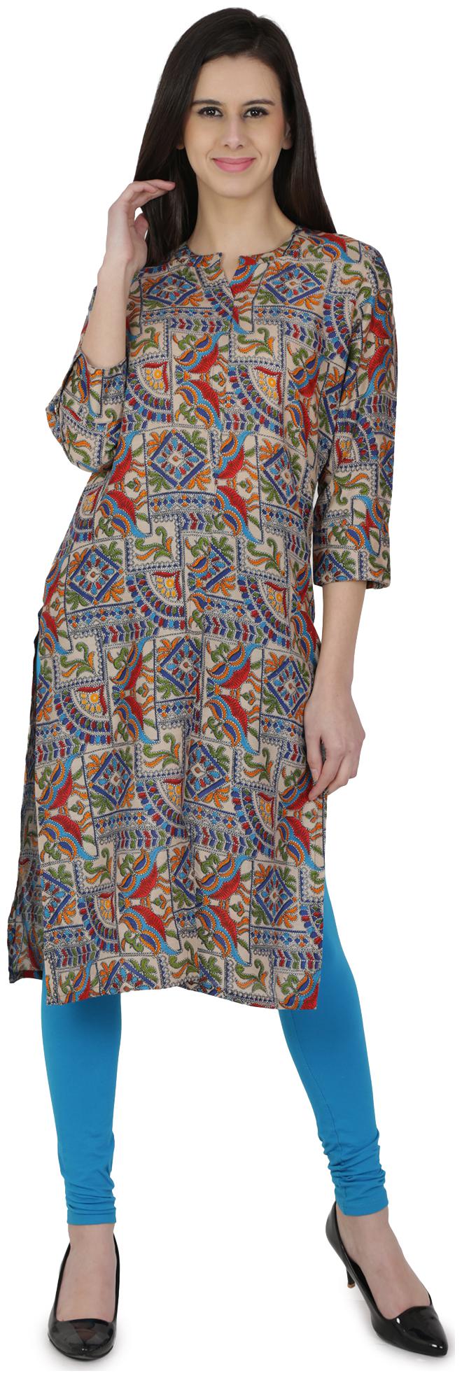

Desi Knots Women Multi Printed Straight Kurta