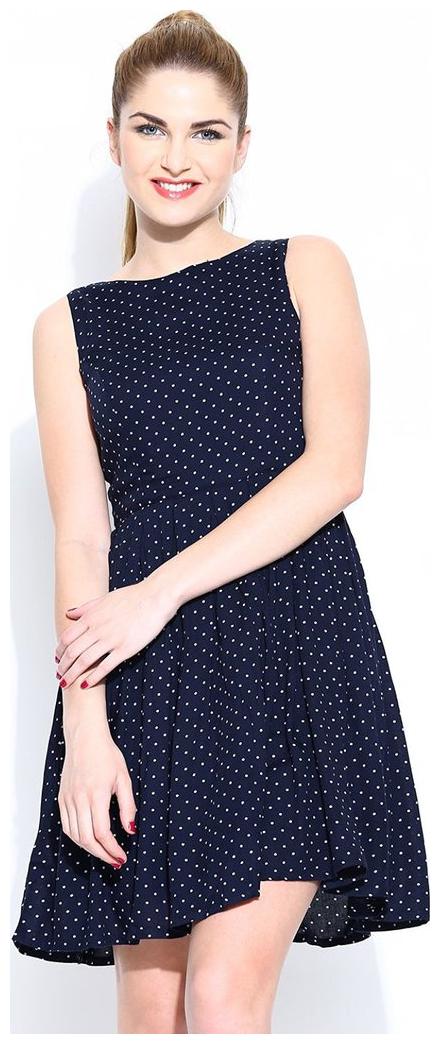 

Desi Knots Blue Printed A-line dress