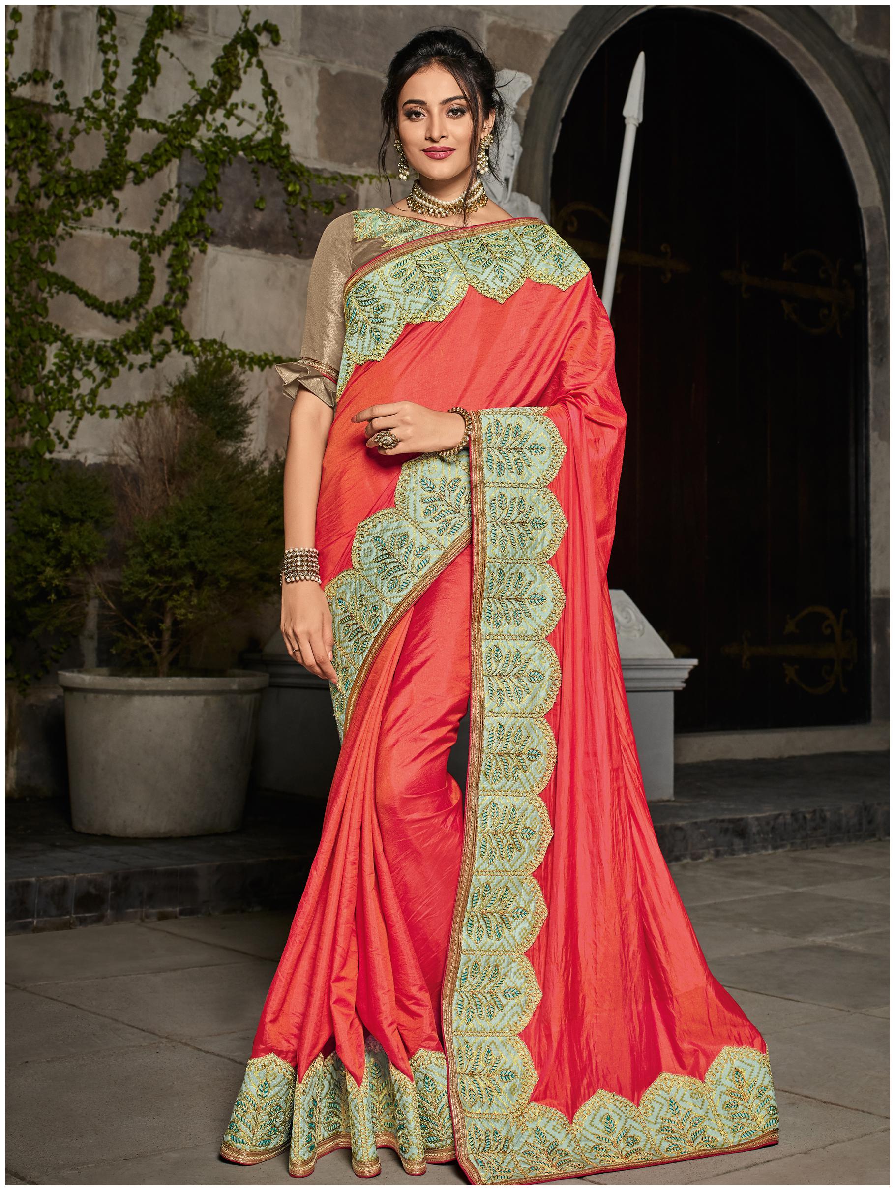 

DesiButik s Alluring Pink Two Tone Silk Saree