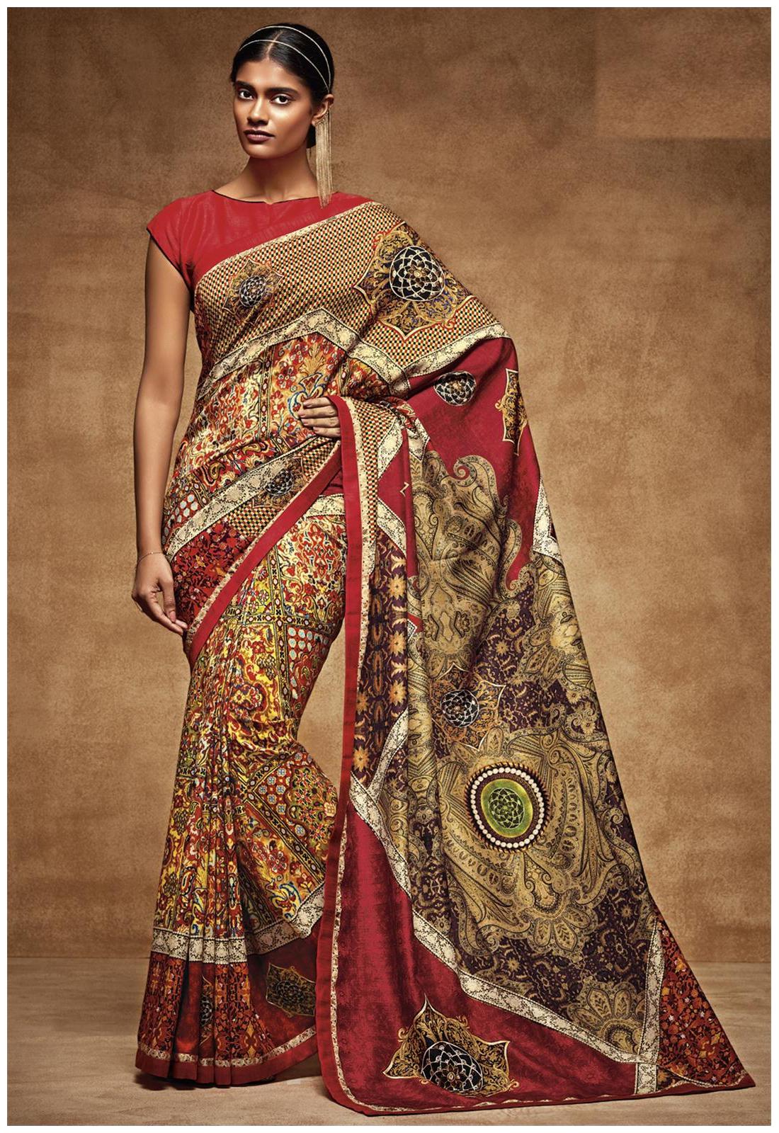 

Desibutik s Gorgeous Multicolor Tusser Silk Saree