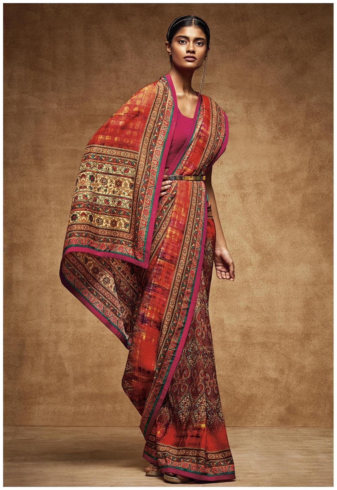 

Desibutik s Ravishing Multicolor Tusser Silk Saree