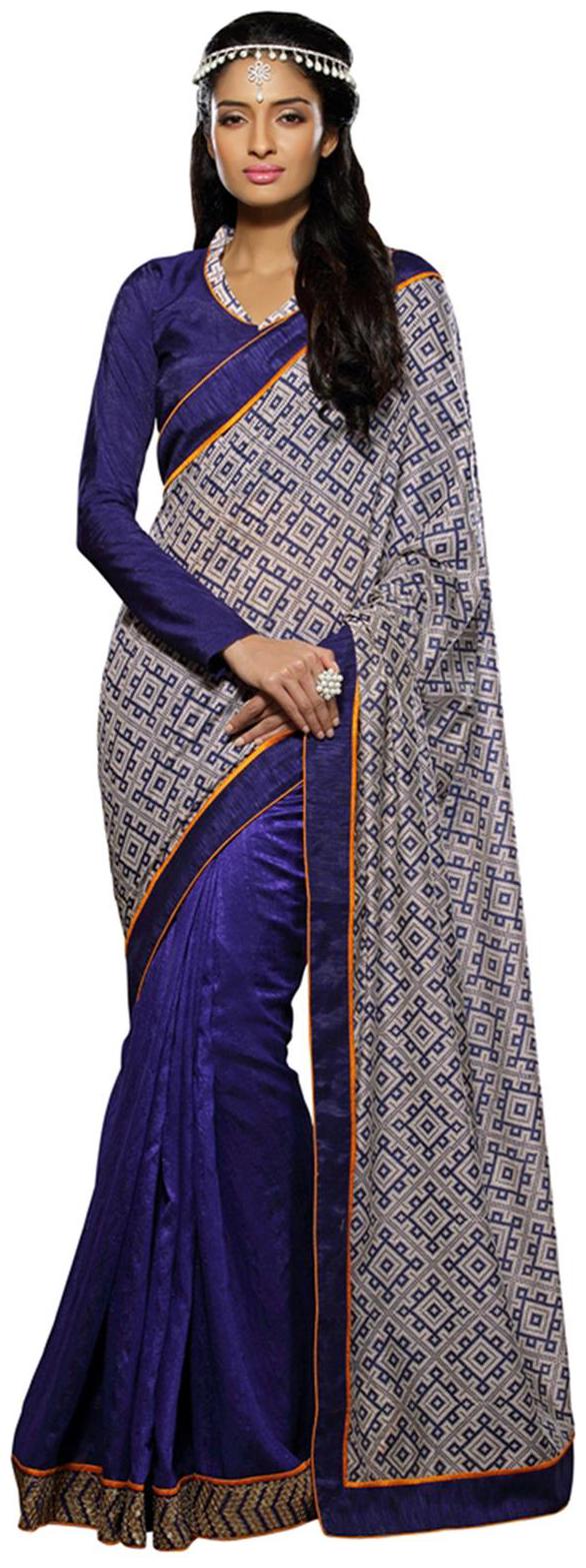 

DesiButik s Ravishing Blue Liva Saree