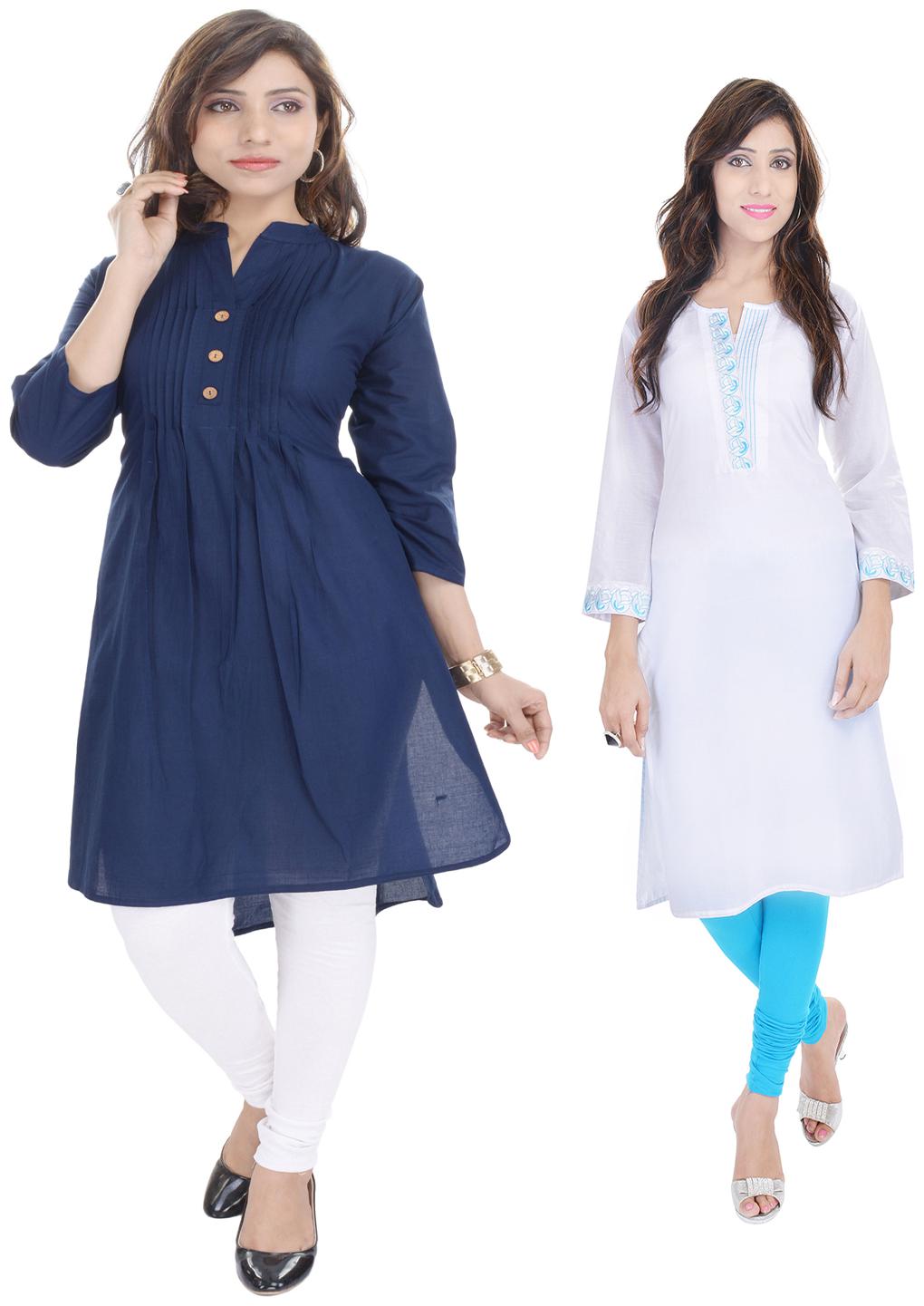 

Desier A-Line Kurta combo of casual Womens Kurti - Set of 2