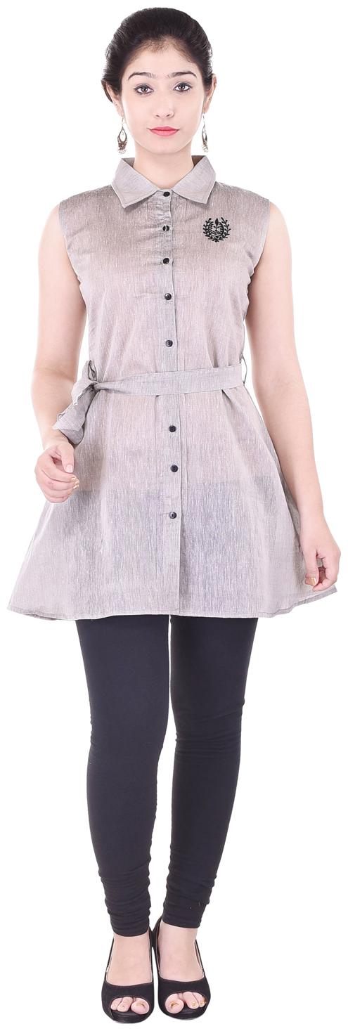

Desier Grey Khadi Kurti