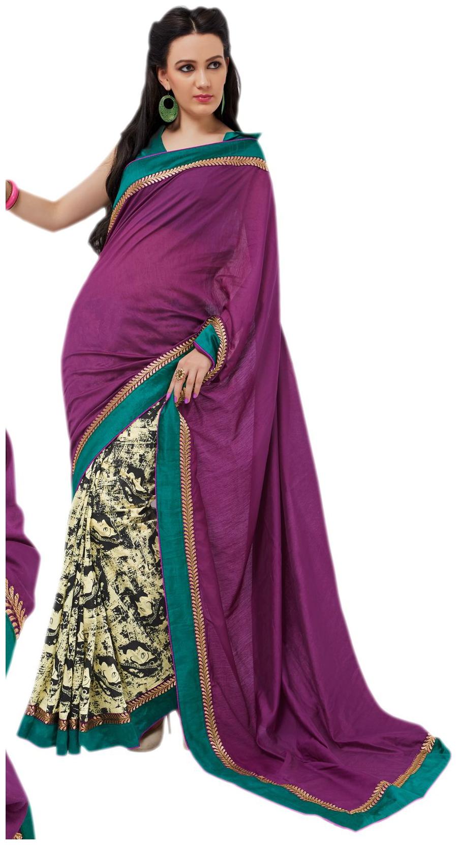 

Designer Bhagalpuri Cotton Silk Printed and Lacer Border Saree SC1610