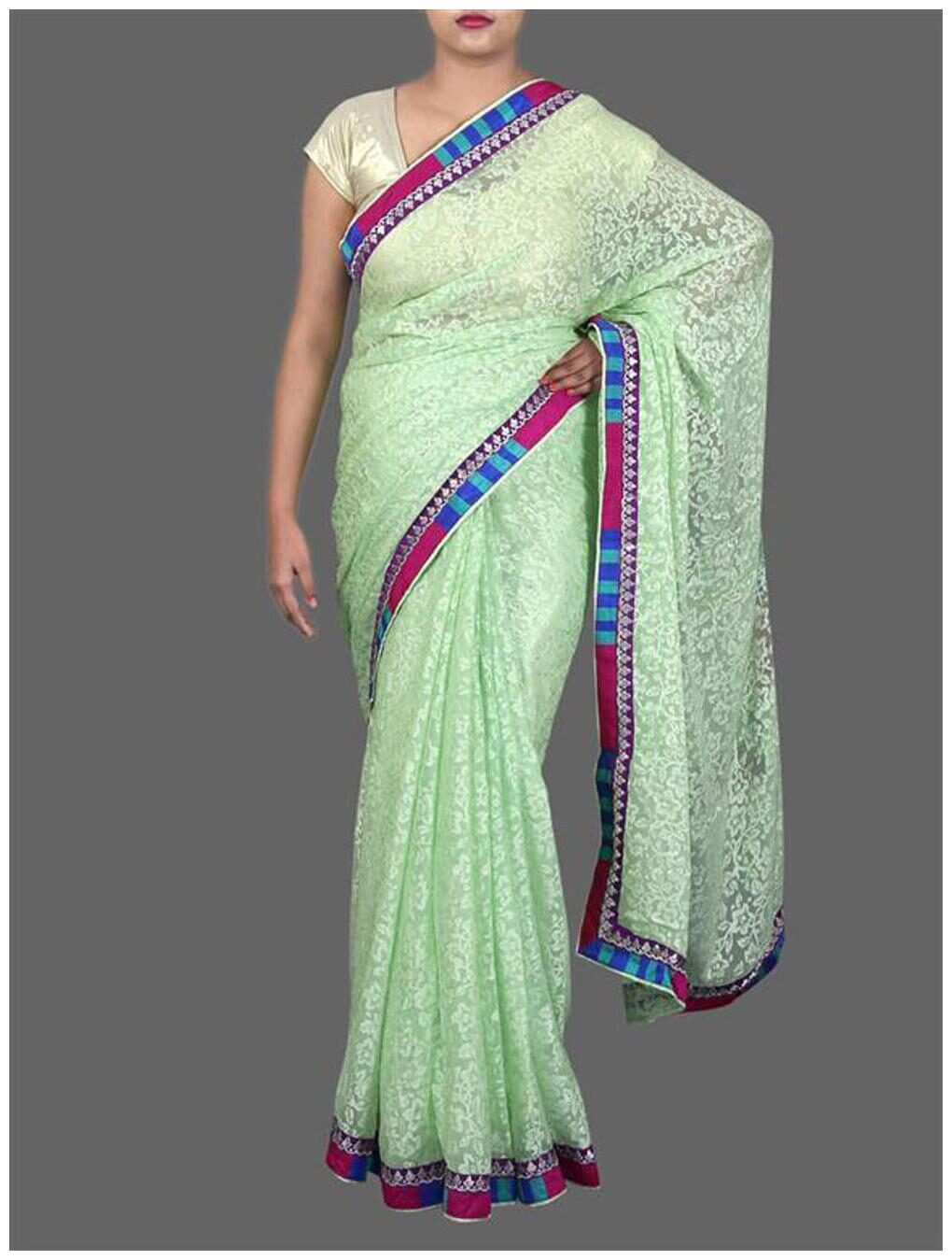 

Designer Brasso Georgette Border Embroidered Saree SC2530