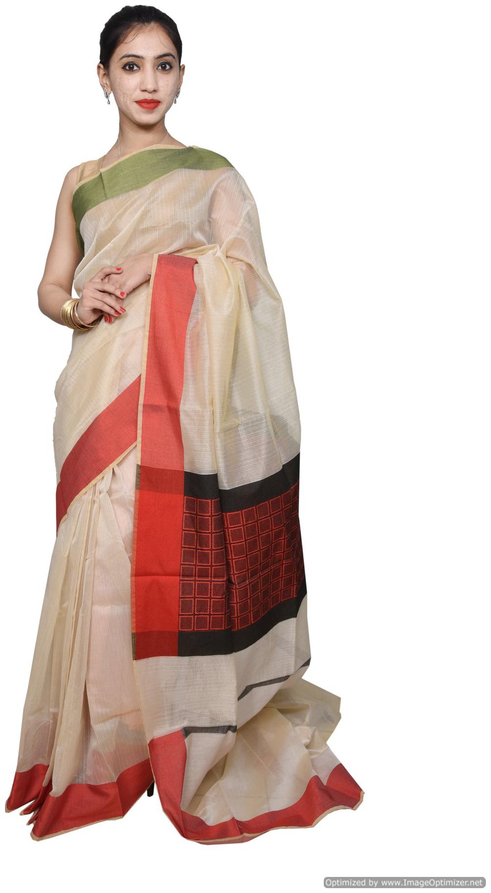 

Designer Exclusive Cream Weaven Palla Kota Cotton Saree KCS110