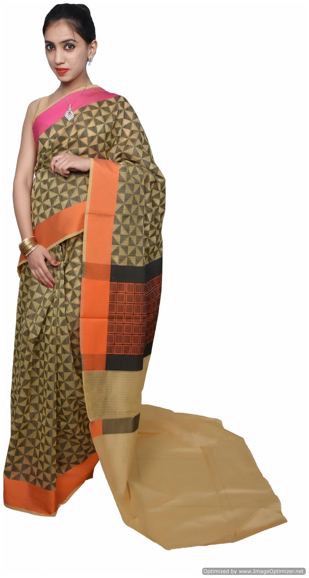 

Designer Yellow Printed Weaven Palla Kota Cotton Saree KCS116