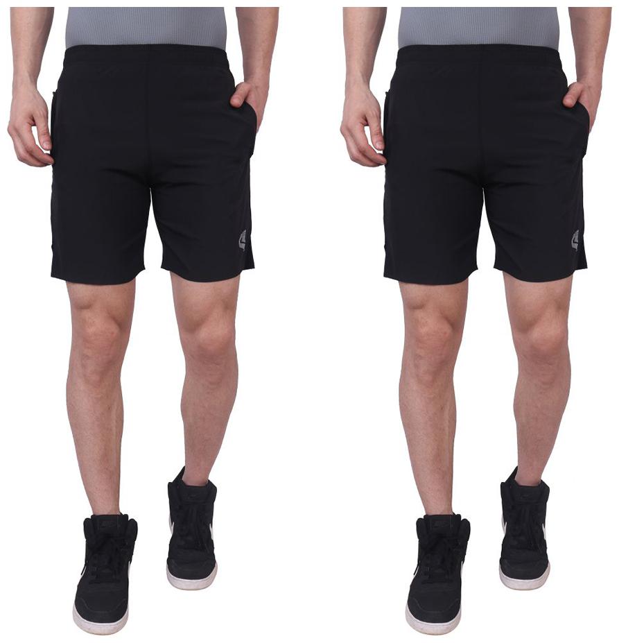 

Despre Cotton Blend Solid Black Color Sports Shorts For Men (Pack Of 2)