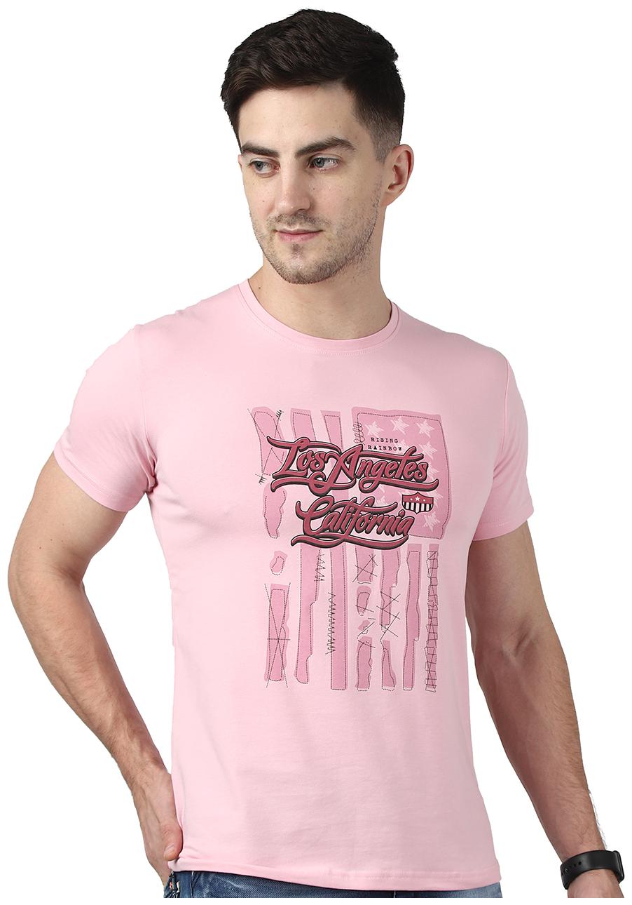 

Devil Novice Men Pink Slim fit Cotton Lycra Round neck T-Shirt - Pack Of 1