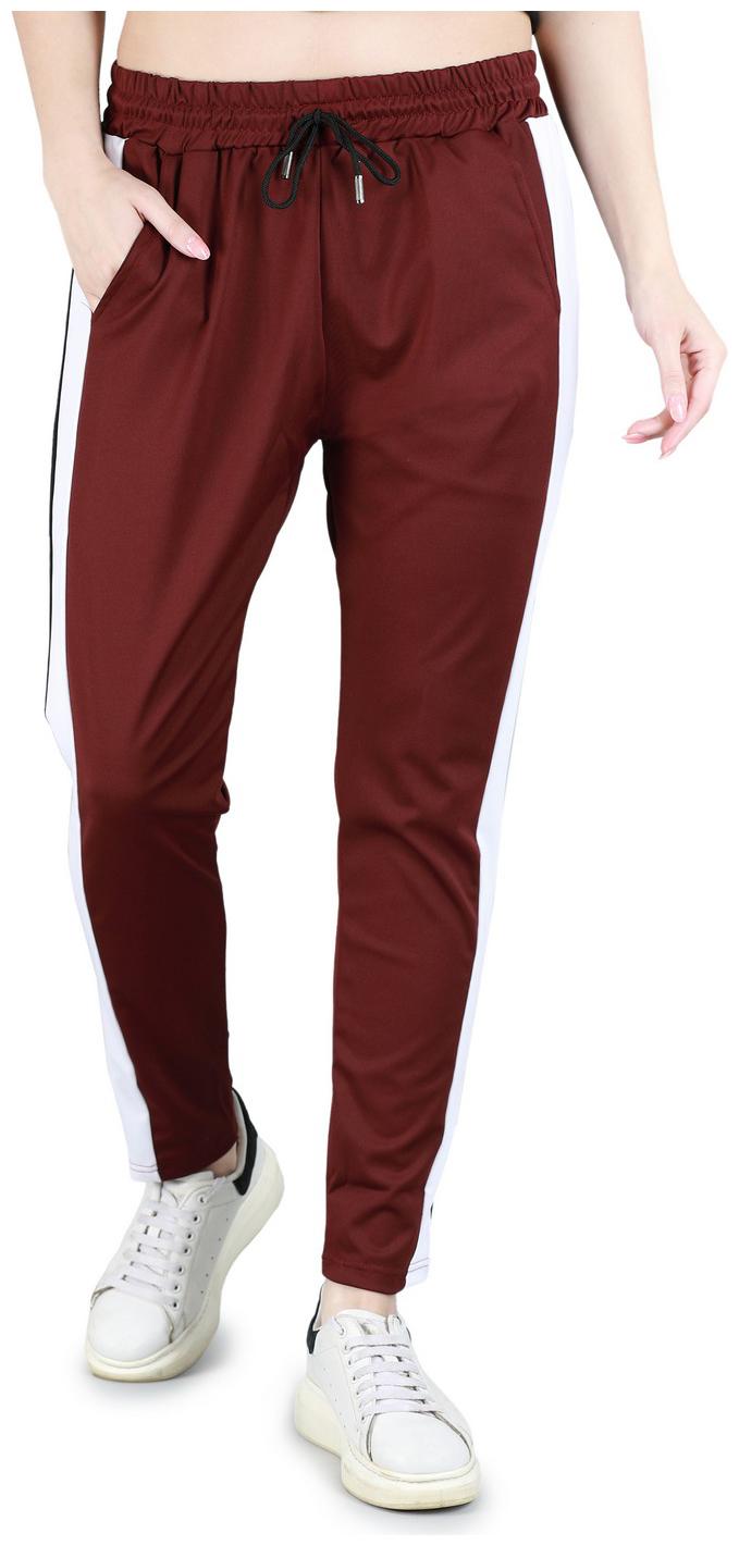 

DEVS AND DIVAS Women Slim fit Cotton Solid Track pants - Maroon