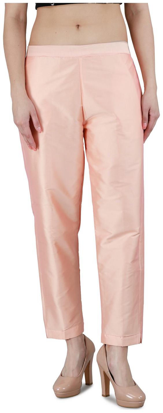 

Devs And Divas Women Cotton Solid Regular Pant (Peach)