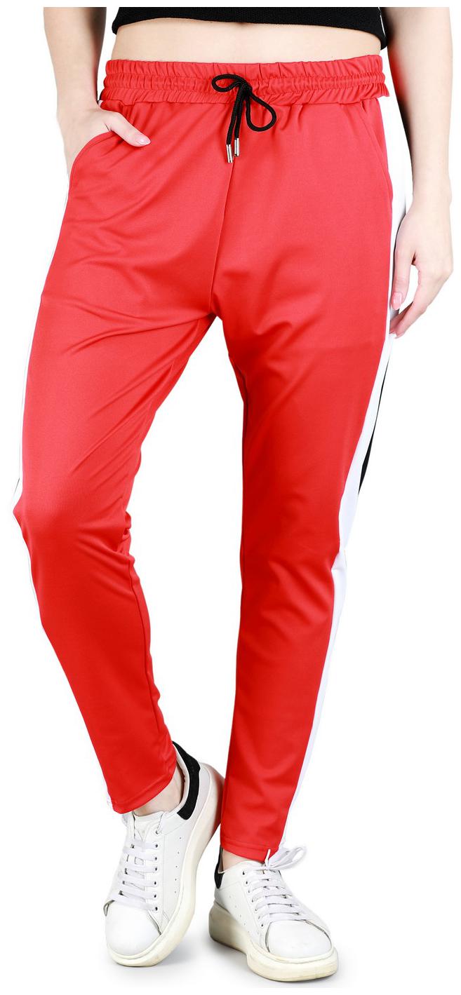 

DEVS AND DIVAS Women Slim fit Cotton Solid Track pants - Red