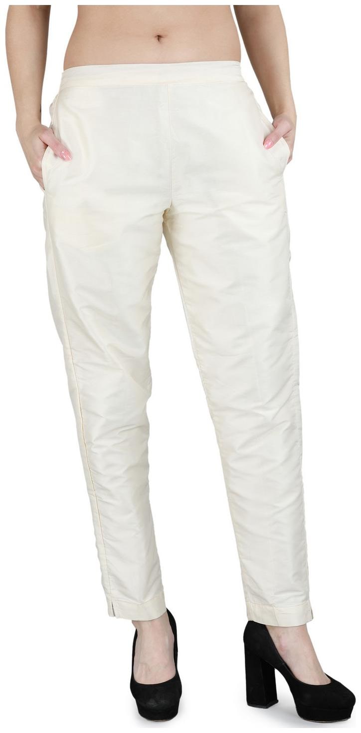 

Devs And Divas Women Beige Cotton Solid Regular Trouser Pants