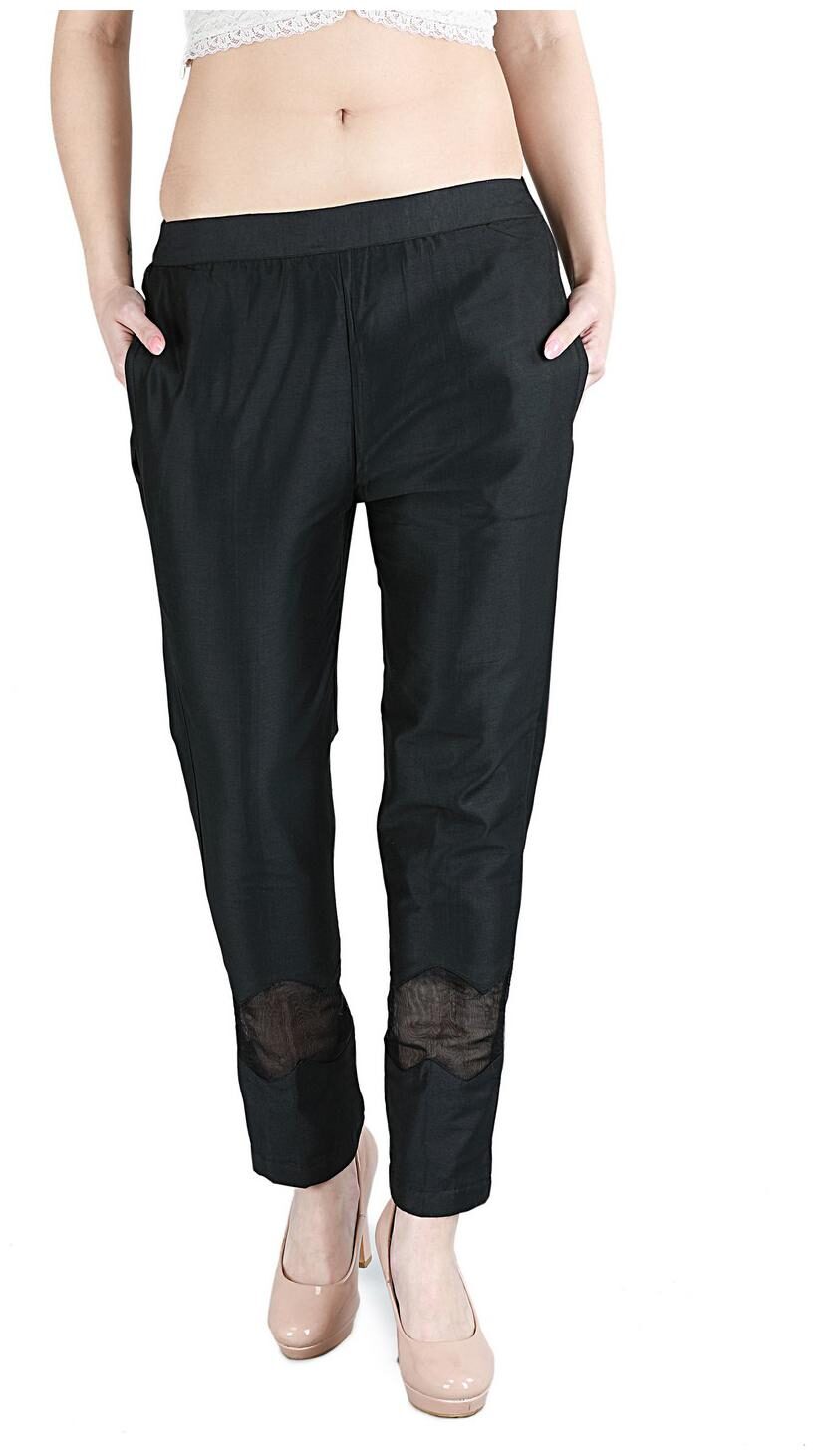 

Devs And Divas Women Blended Solid Regular Pant (Black)
