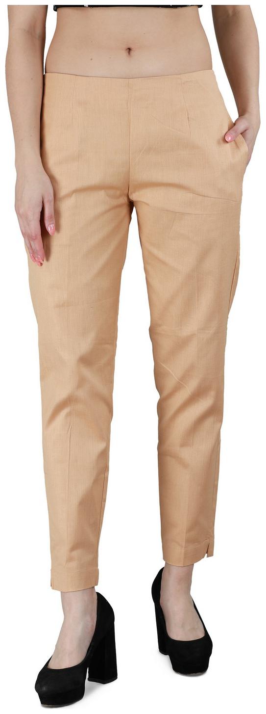

Devs And Divas Women Blended Solid Regular Pant (Beige)