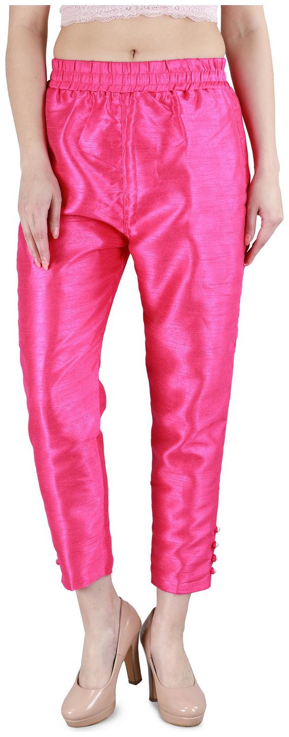 

Devs And Divas Women Blended Solid Regular Pant (Pink)