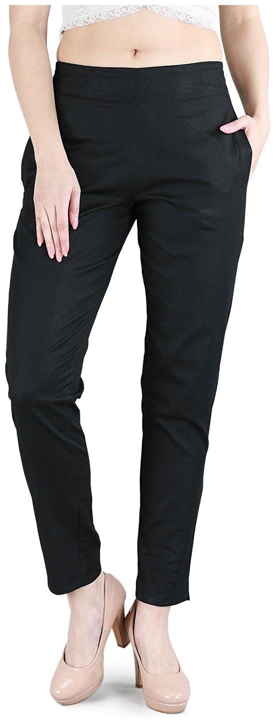 

Devs And Divas Women Blended Solid Regular Pant (Black)