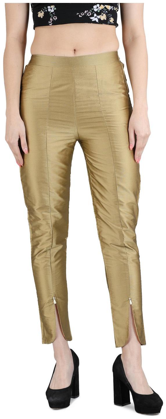 

Devs And Divas Women Gold Blended Solid Tulip Pant