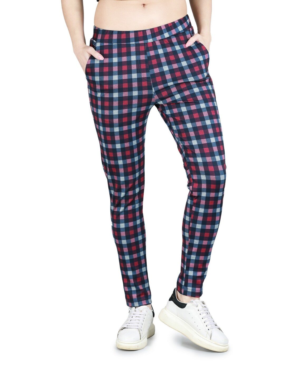 

DEVS AND DIVAS Women Blended Checked Multi Pant