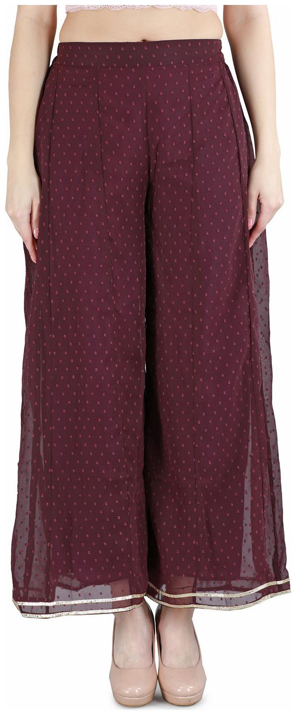 

DEVS AND DIVAS Purple Printed Straight Palazzo
