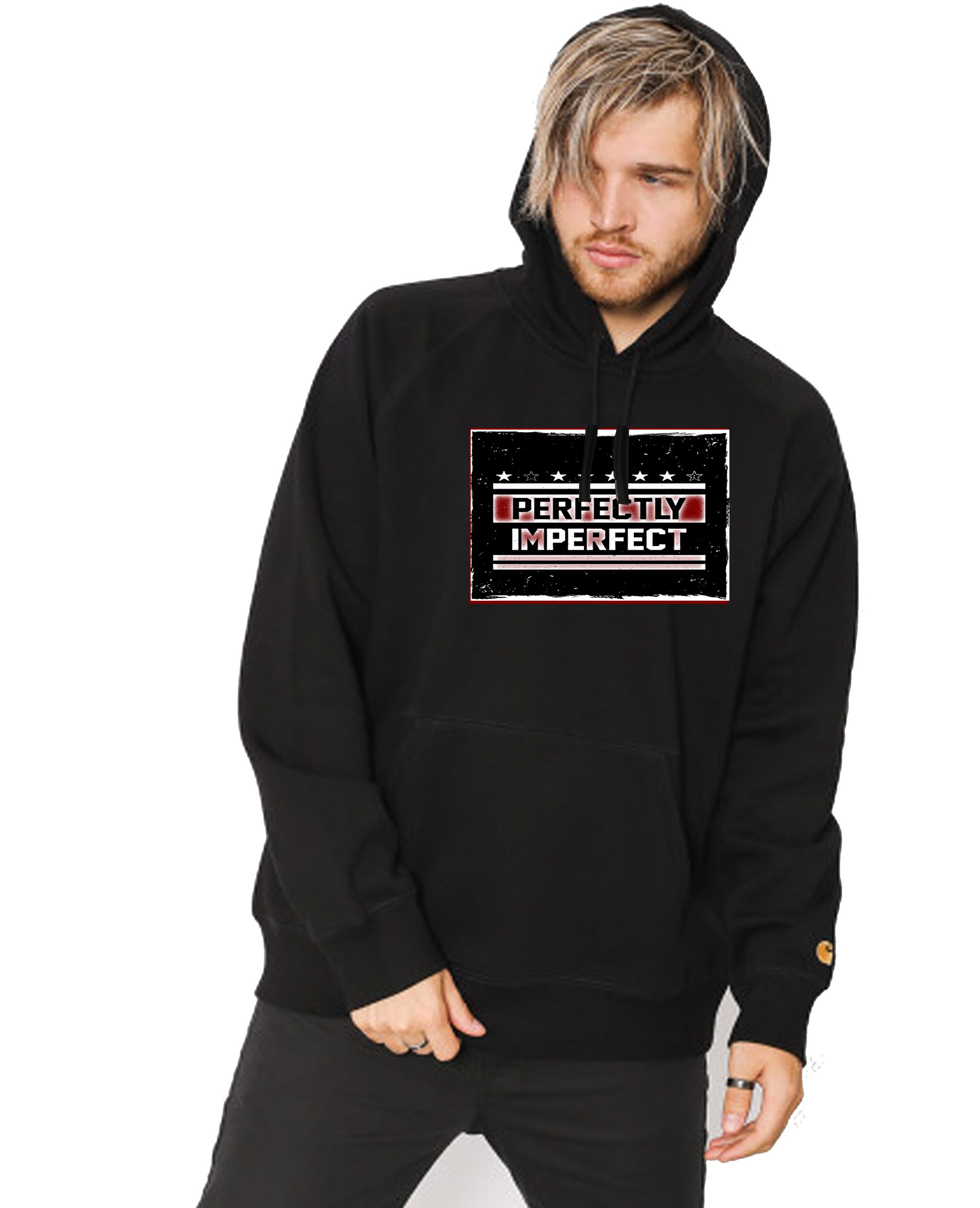 

DEWY Men Black Hooded Hoodie