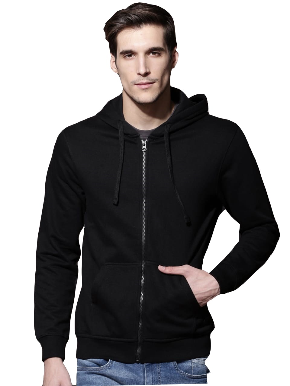 

DEWY Men Black Hooded Hoodie