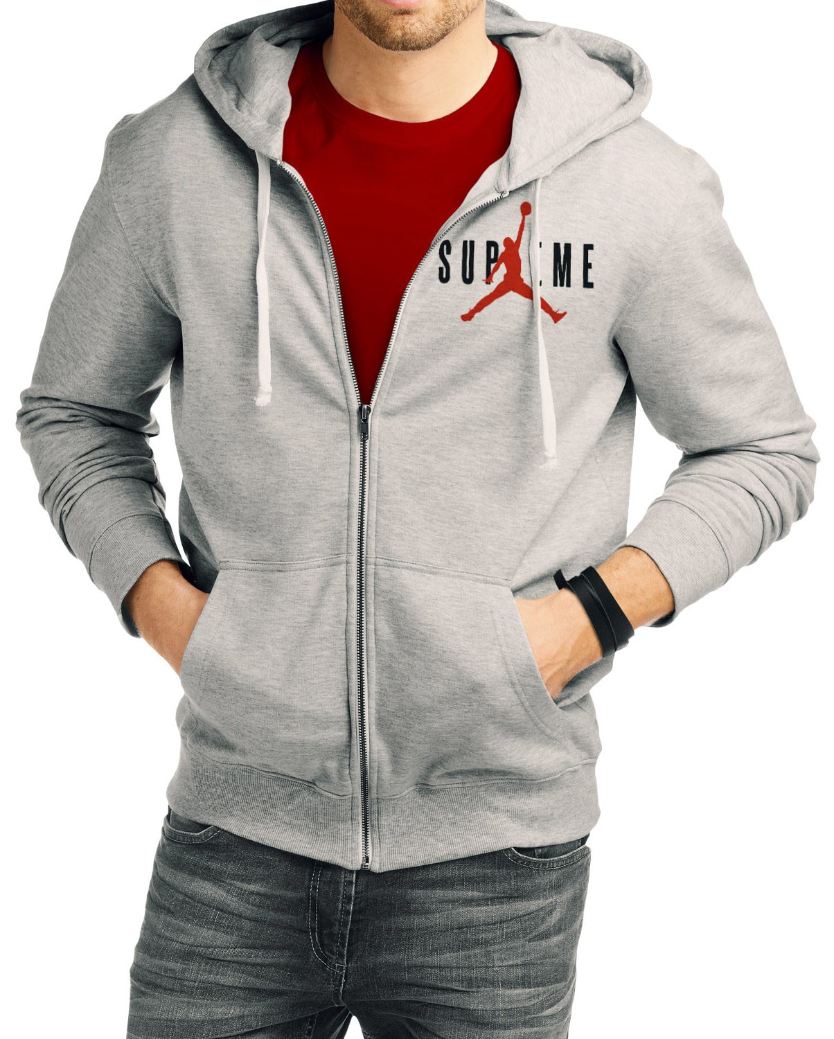 

DEWY Men Grey Hooded Hoodie