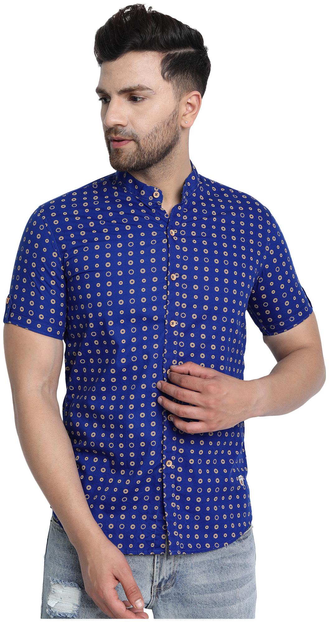 

DEZANO Men Blue Printed Regular Fit Casual Shirt