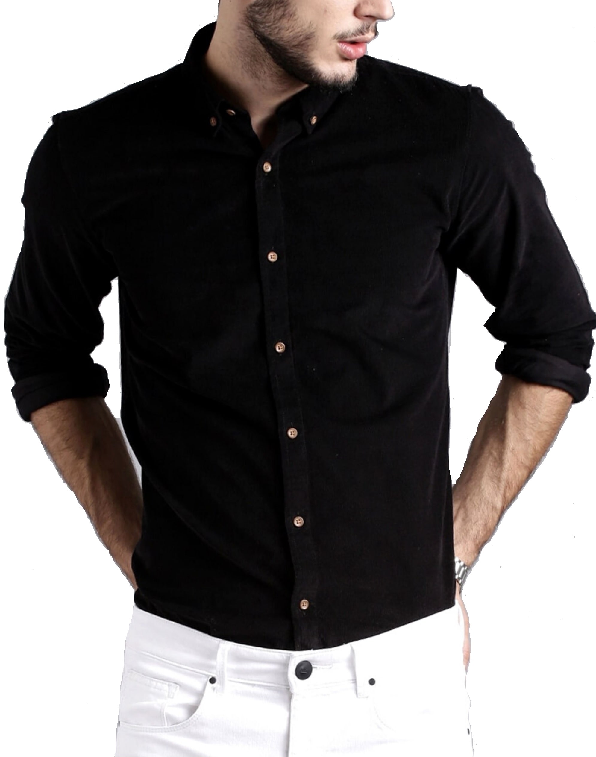 

DEZANO Men Black Solid Regular Fit Casual Shirt