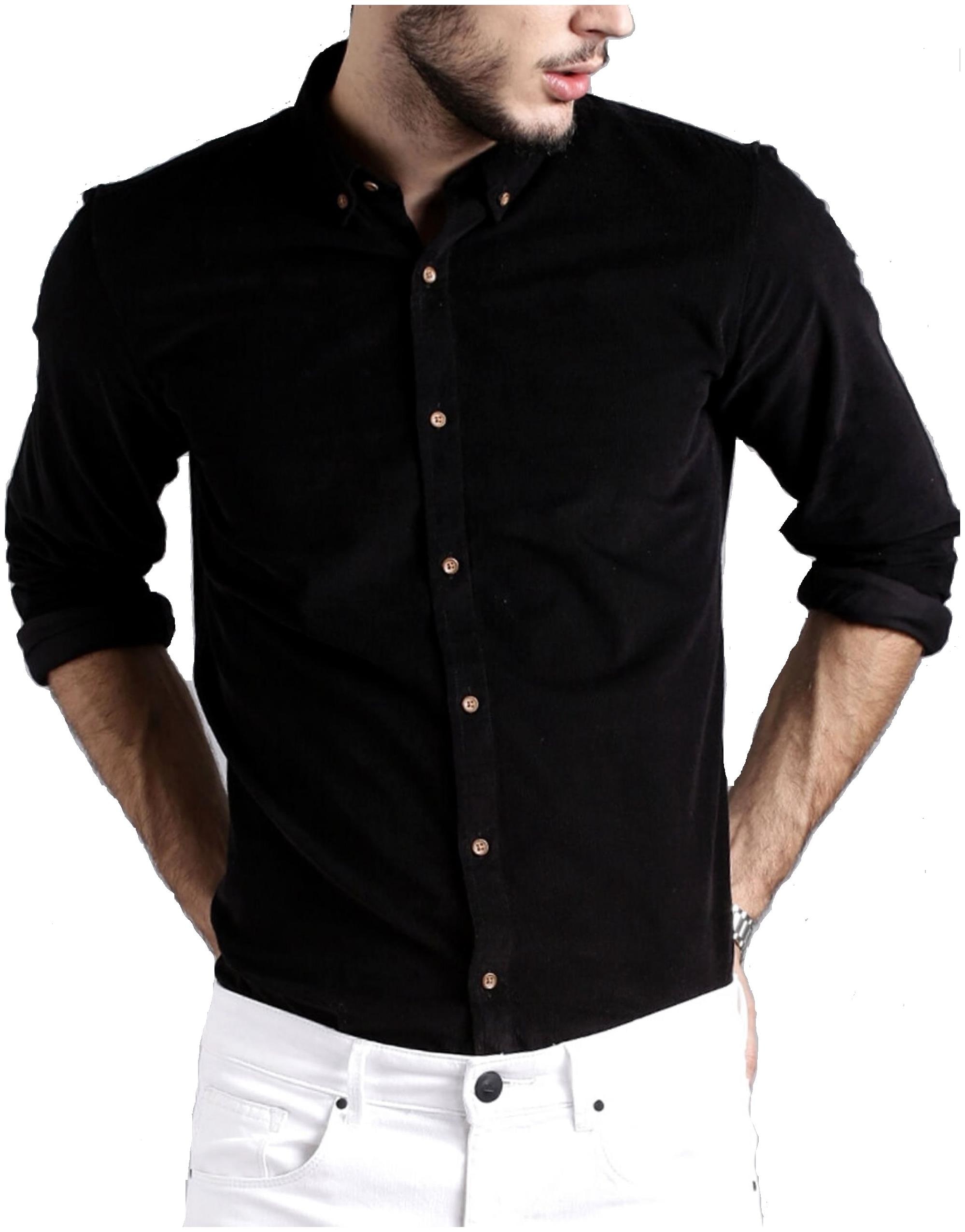 

DEZANO Men Black Solid Regular Fit Casual Shirt