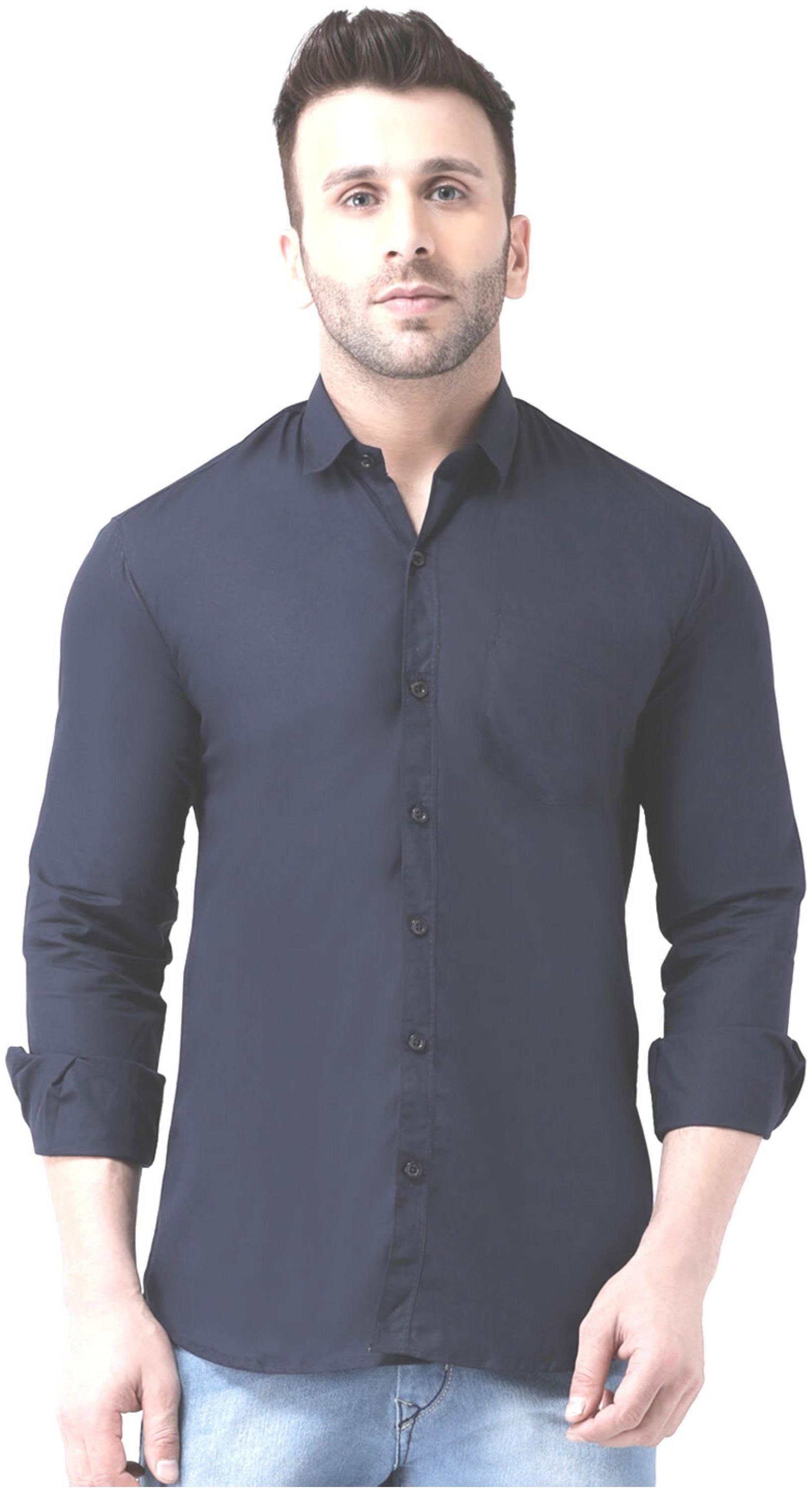 

DEZANO Men Regular fit Formal Shirt - Navy blue