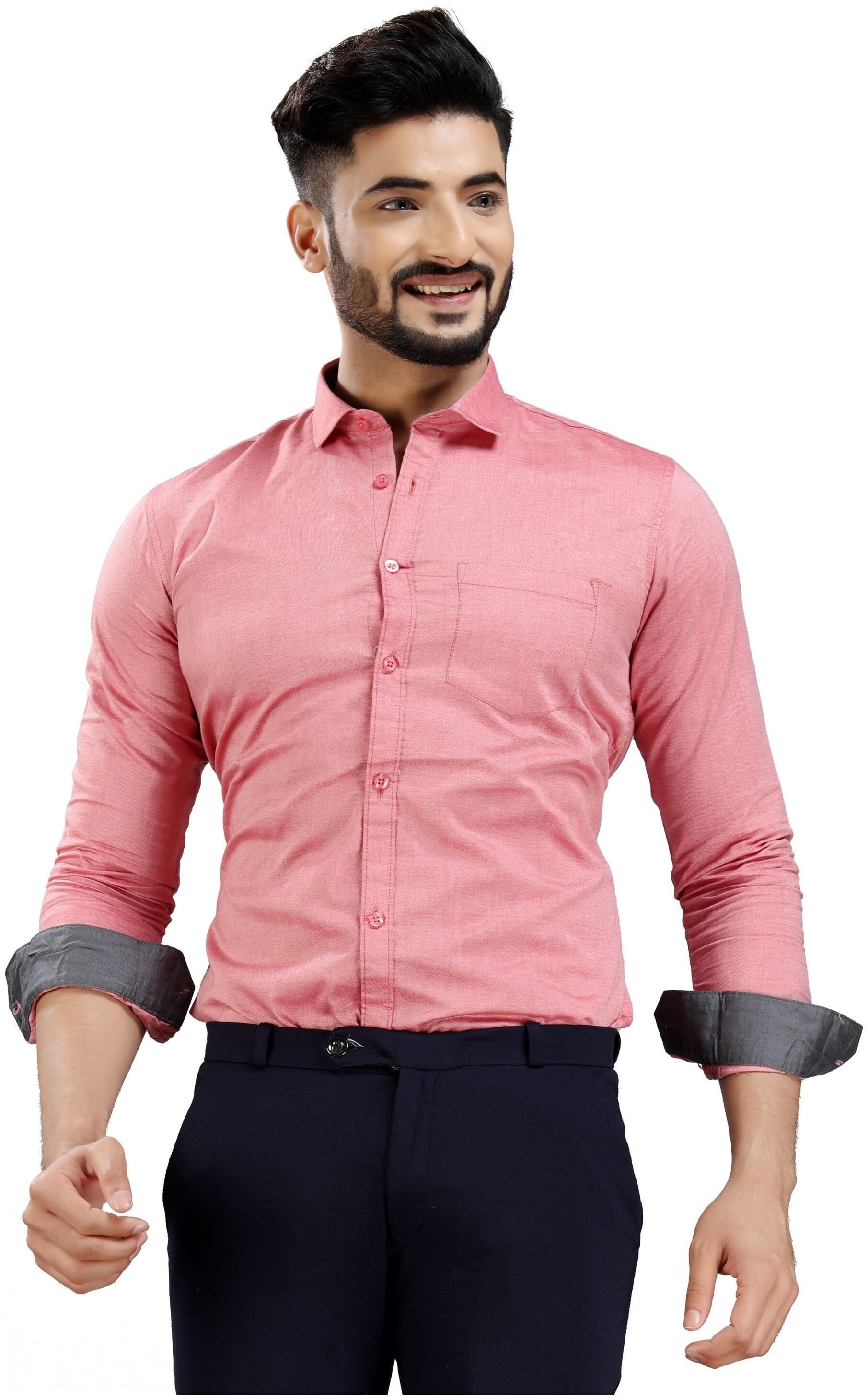 

DEZANO Men Red Solid Regular Fit Casual Shirt