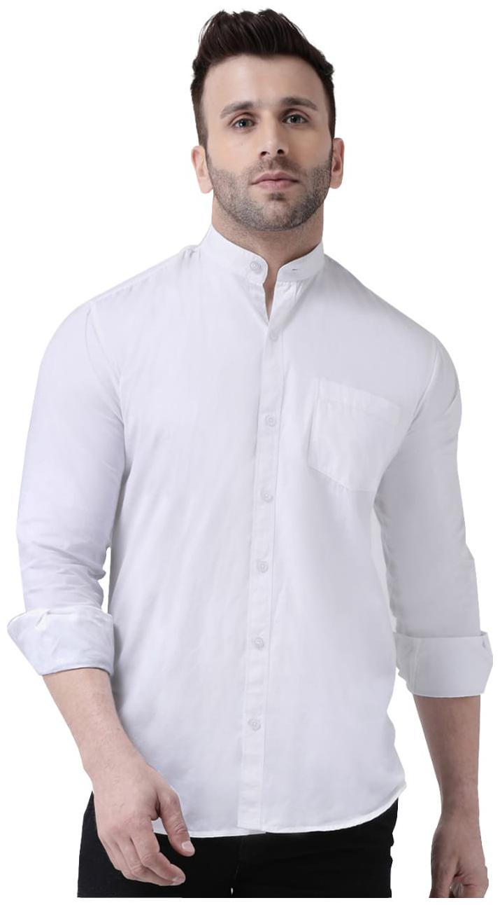 

DEZANO Men White Solid Regular Fit Casual Shirt