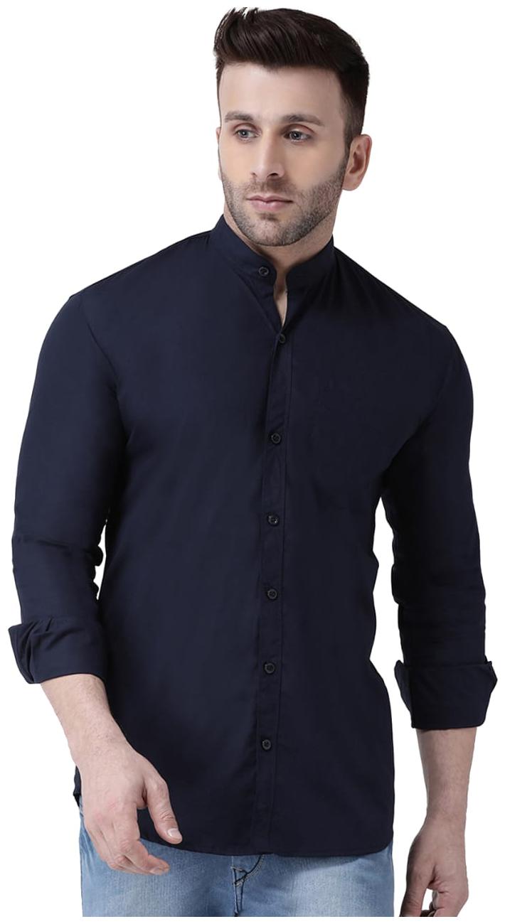 

DEZANO Men Navy Blue Solid Regular Fit Casual Shirt
