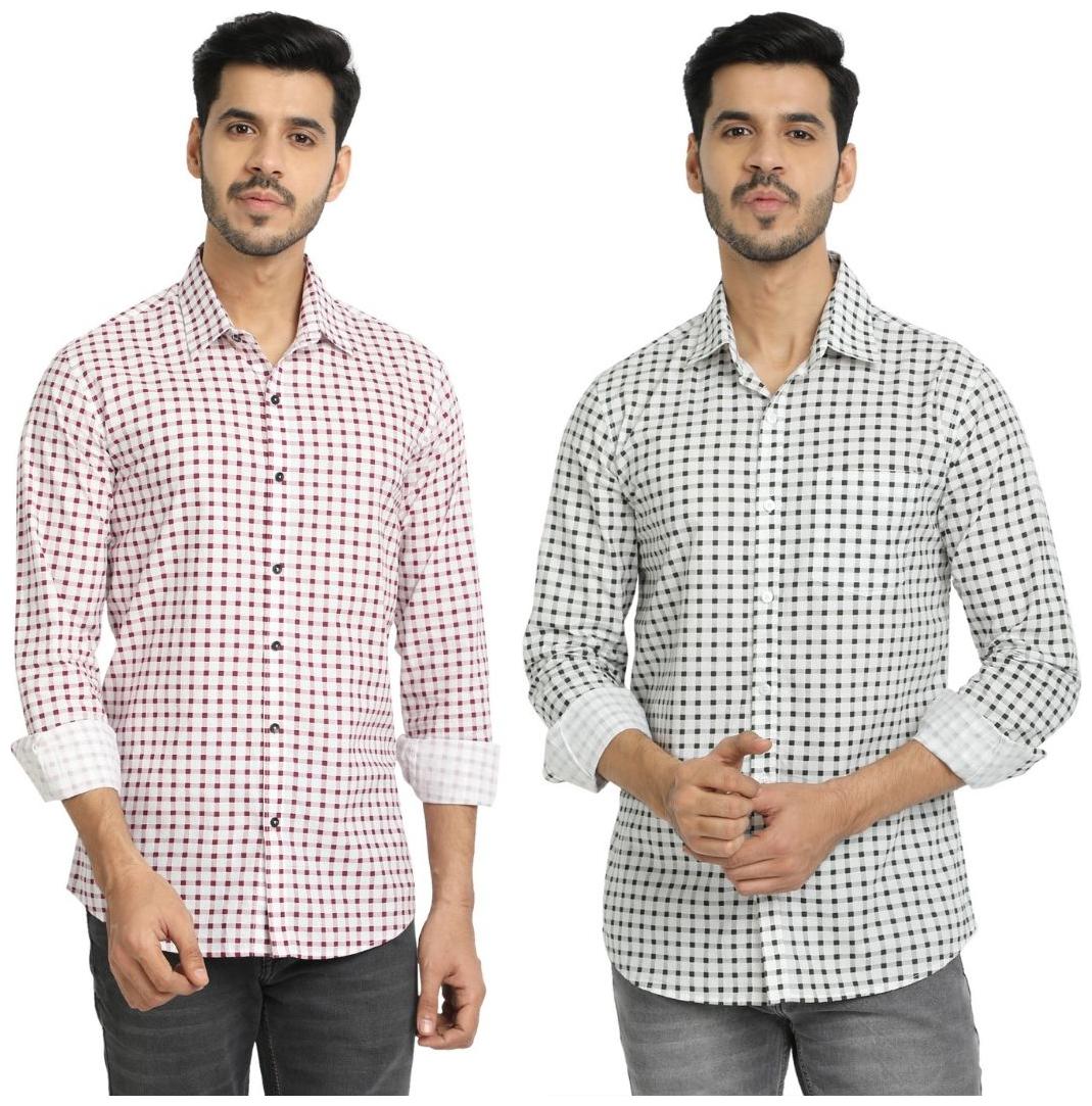 

DEZANO Men Multi Checked Regular Fit Casual Shirt