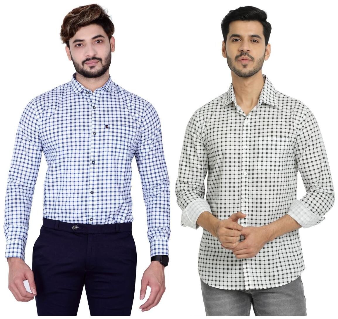 

DEZANO Men Multi Checked Regular Fit Casual Shirt