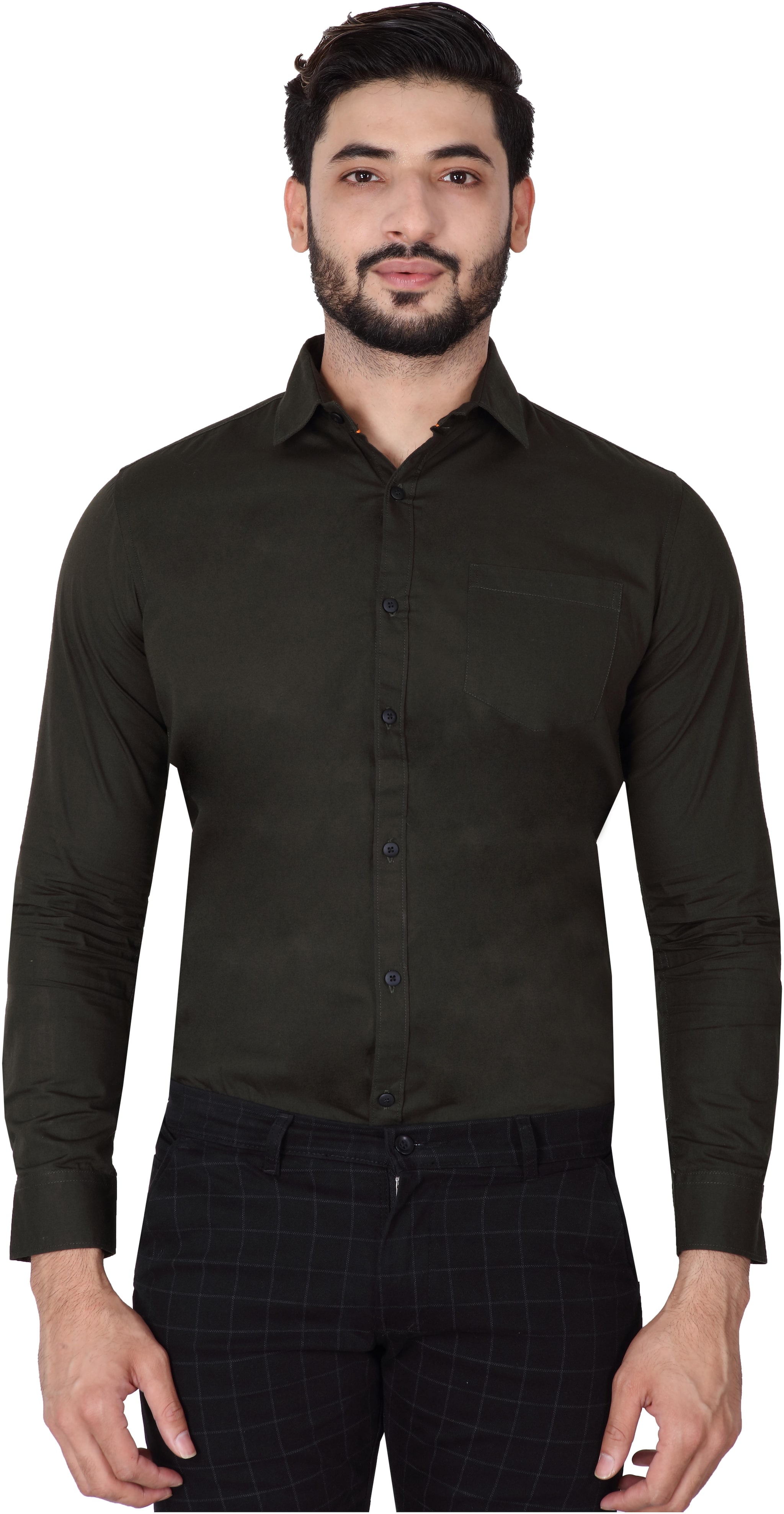 

DEZANO Men Regular fit Formal Shirt - Green