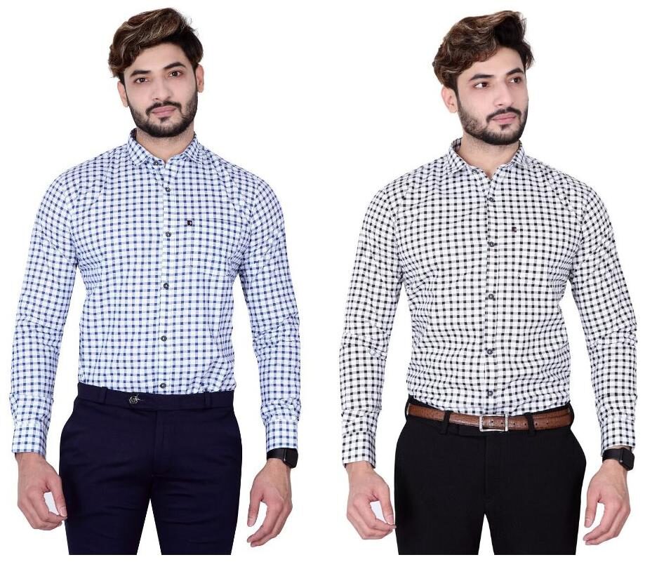 

DEZANO Men Multi Checked Regular Fit Casual Shirt
