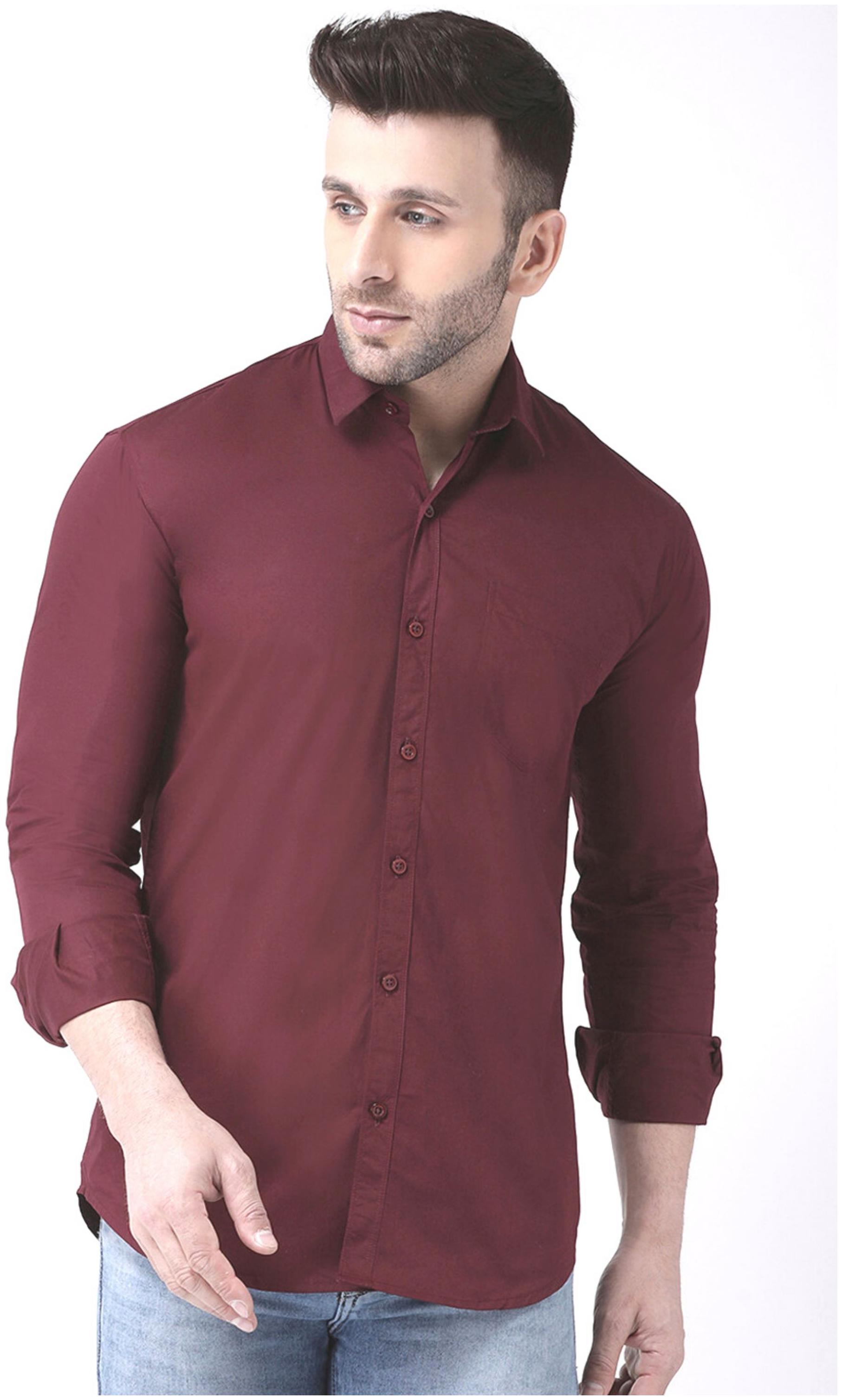 

DEZANO Men Regular fit Formal Shirt - Maroon