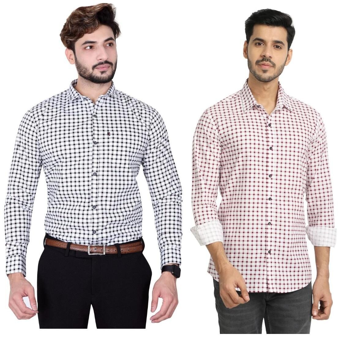

DEZANO Men Multi Checked Regular Fit Casual Shirt