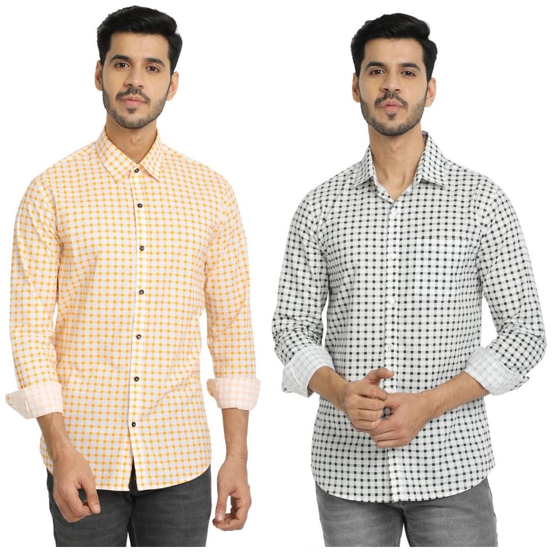

DEZANO Men Multi Checked Regular Fit Casual Shirt