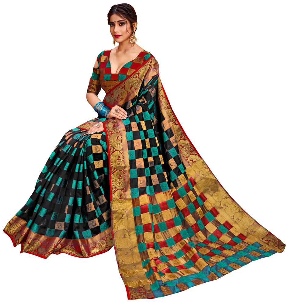

Dhandai Fashion Women Silk Designer Saree Black color
