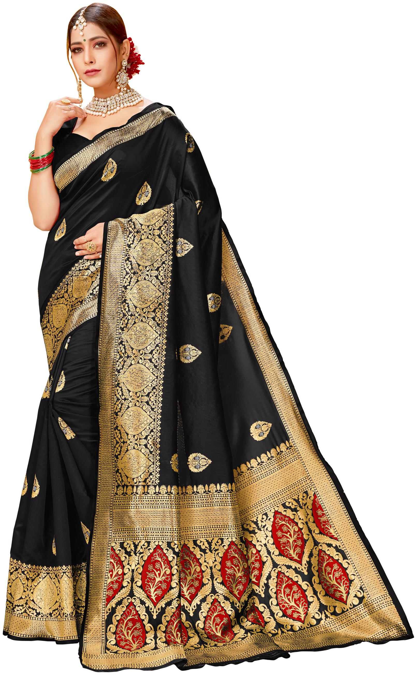 

Dhandai Fashion Polycotton Woven Black Color Saree